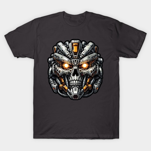 Biomech Skull S01 D12 T-Shirt by Houerd